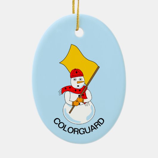 Snowman Colorguard Keramisch Ornament (Achterkant)
