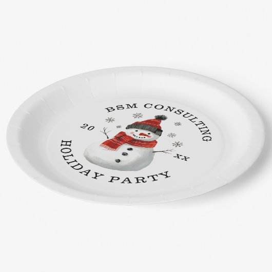 Snowman Company Holiday Party Papieren Bord (Gekanteld)