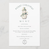 Snowman Company Logo Kerstfeest Menu Kaart (Voorkant)