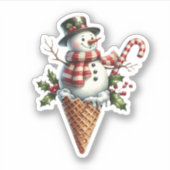 Snowman Cone Vinyl Sticker (Voorkant)