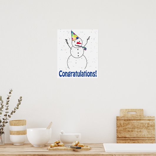 Snowman: "CONGRATULATIES"! Poster (Keuken)