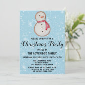 Snowman Cookie Holiday Kerstfeest Blauwe sneeuw Kaart (Staand voorkant)