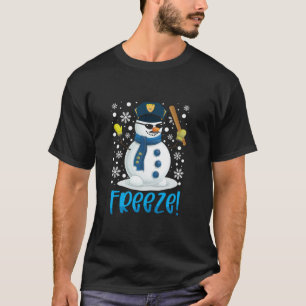 Snowman Cop Freeze Christmas Officer Grappige Poli T-shirt