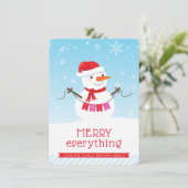 SNOWMAN CORPORATE HOLIDAY Knap sneeuwbedrijf Kaart (Staand voorkant)