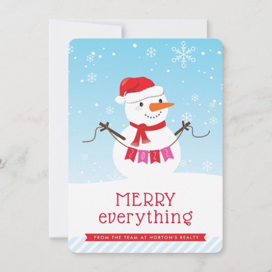 SNOWMAN CORPORATE HOLIDAY Knap sneeuwbedrijf Kaart (Voorkant)