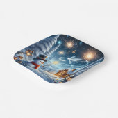 Snowman Cottage Winterpapier Bord (Gebogen)