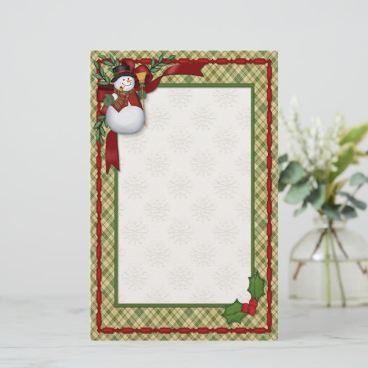 Snowman Country Christmas Briefpapier (Staand voorkant)