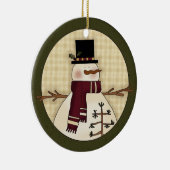 Snowman Country kerstcadeau Keramisch Ornament (Rechts)