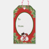 Snowman Couple Cadeaulabel (Achterkant)