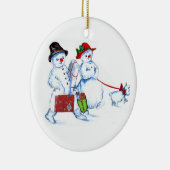 Snowman Couple Keramisch Ornament (Rechts)