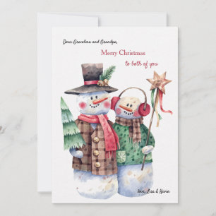 Snowman Couple kerstKaart