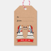 Snowman Couple Kraft-kerstpapier Cadeaulabel (Voorkant)