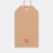 Snowman Couple Kraft-kerstpapier Cadeaulabel (Achterkant)