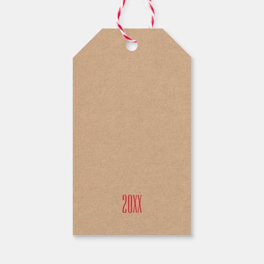 Snowman Couple Kraft-kerstpapier Cadeaulabel (Achterkant)