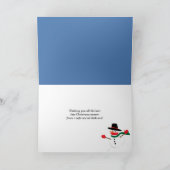 Snowman Couple met vrolijk kerstfeest in Covid Fac Feestdagen Kaart (Binnen)