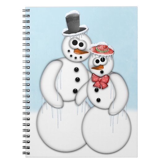Snowman Couple Notitieboek (Voorkant)