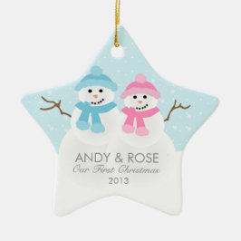 Snowman Couple Ornament