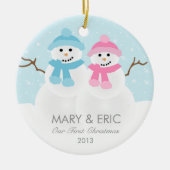 Snowman Couple Ornament (Voorkant)