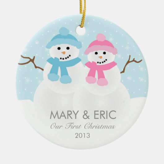 Snowman Couple Ornament (Voorkant)