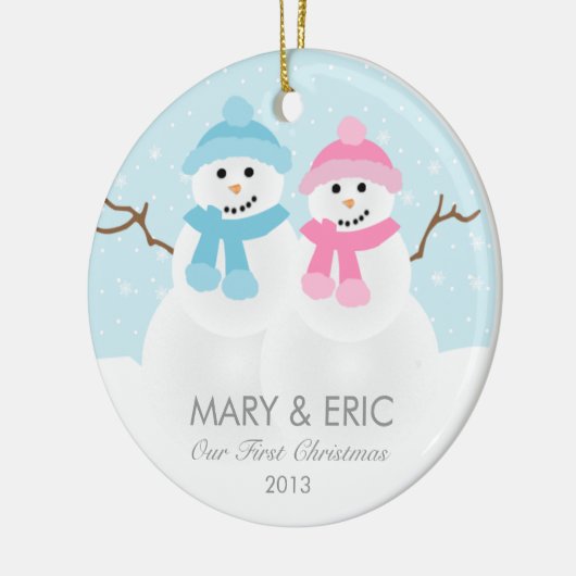 Snowman Couple Ornament (Links)