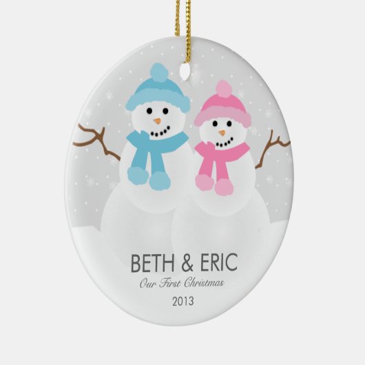 Snowman Couple Ornament (Rechts)