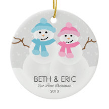 Snowman Couple Ornament