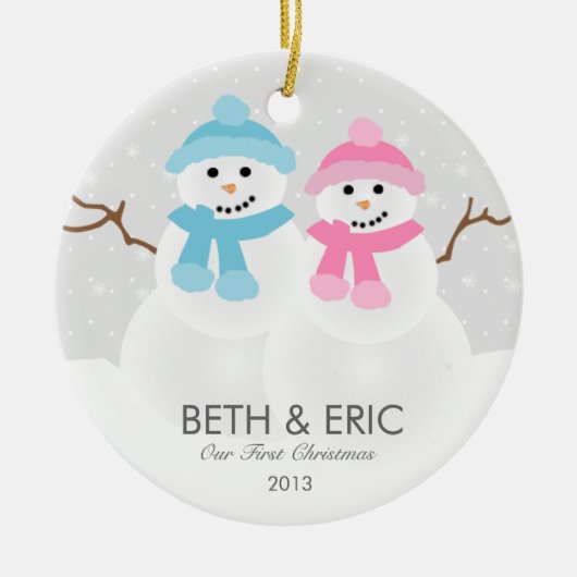 Snowman Couple Ornament (Voorkant)