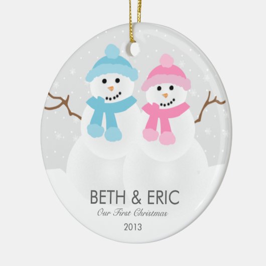 Snowman Couple Ornament (Links)