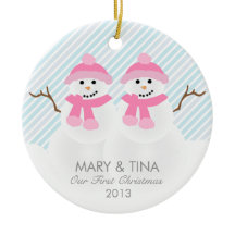 Snowman Couple Ornament