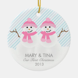 Snowman Couple Ornament