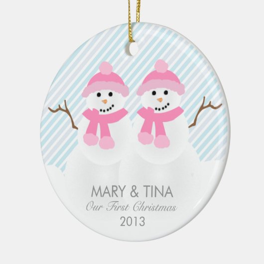 Snowman Couple Ornament (Links)
