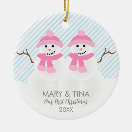Snowman Couple Ornament (Voorkant)