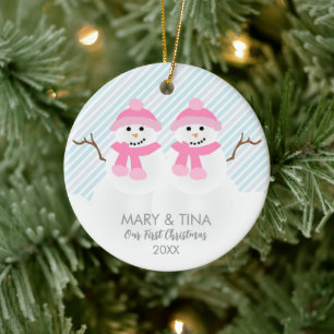 Snowman Couple Ornament