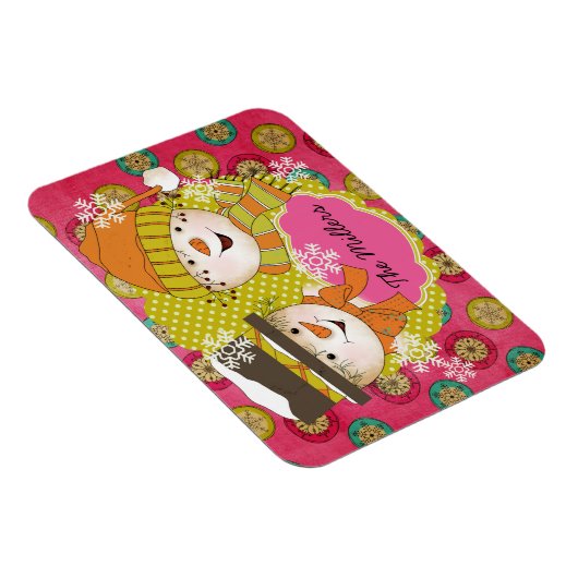 Snowman Couple persoonlijke Flexi Magnet Magneet (Rechterzijde)