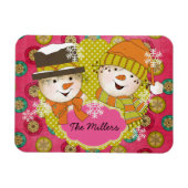 Snowman Couple persoonlijke Flexi Magnet Magneet (Horizontaal)