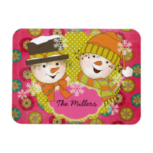 Snowman Couple persoonlijke Flexi Magnet Magneet