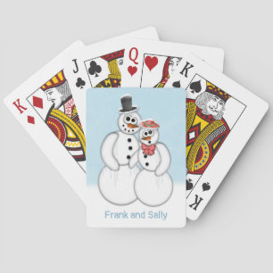 Snowman Couple  Pokerkaarten