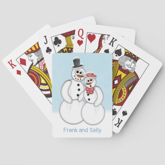 Snowman Couple  Pokerkaarten (Achterkant)