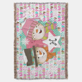 Snowman Couple Stippen en Typografie Holiday Throw Deken (Voorkant Verticaal)