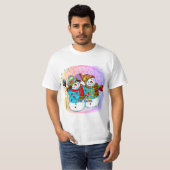 Snowman Couple  T-shirt (Voorkant volledig)