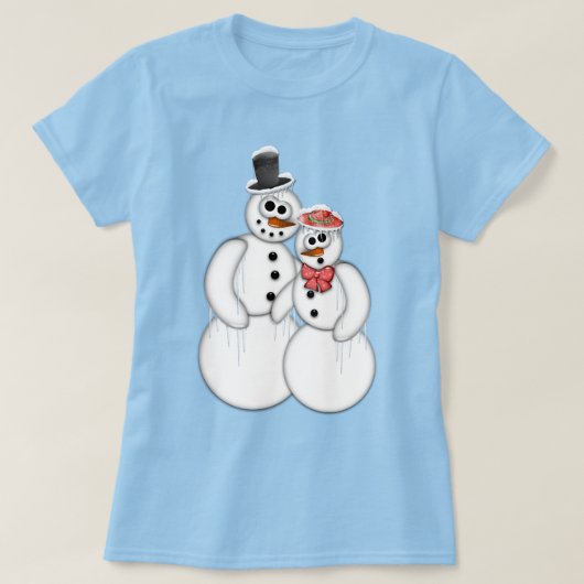 Snowman Couple T-shirt (Design voorkant)