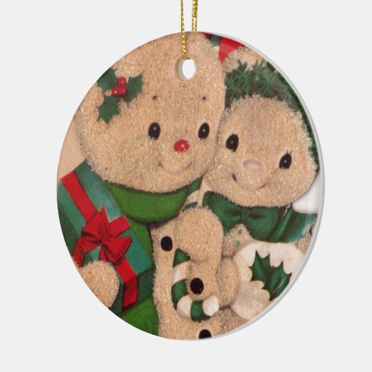  Snowman Couple uit 1940 Keramisch Ornament (Links)