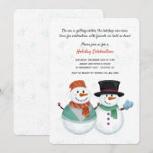 Snowman Couple Uitnodiging (Voorkant / Achterkant)