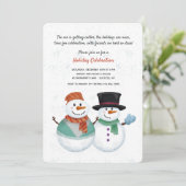 Snowman Couple Uitnodiging (Staand voorkant)