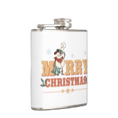 Snowman Cowboy Kerst Vinyl Wrapped Flask Heupfles (Rechts)