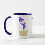 Snowman Cupcake met Gezegde Mok (Links)