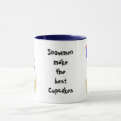 Snowman Cupcake met Gezegde Mok (Midden)