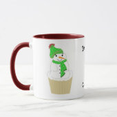 Snowman Cupcake met Gezegde Mok (Links)