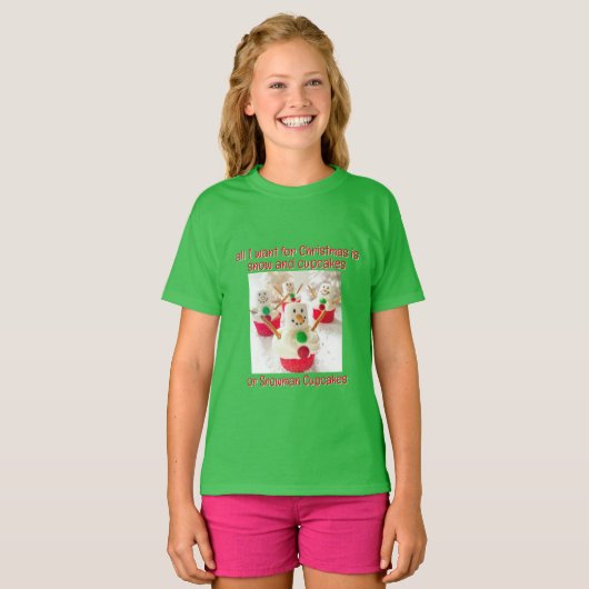 Snowman Cupcakes 2 T-shirt (Voorkant volledig)