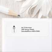 Snowman Custom Adresetiketten glimlachen Etiket (Insitu)
